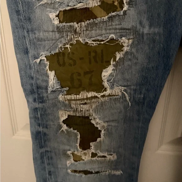 Ralph Lauren Light Blue Distressed Jeans - Picture 2 of 8